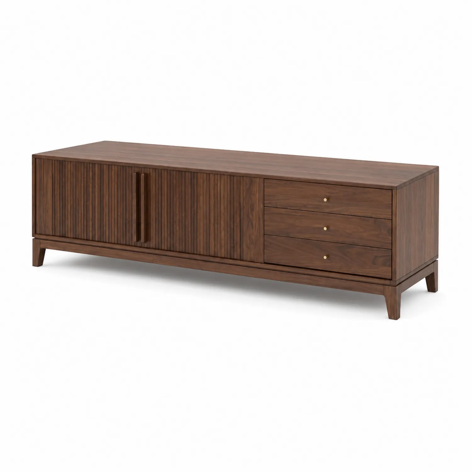 Mobile TV in Legno di Noce con Ante e Cassetti 150x45x60 cm Marrone-elvexium