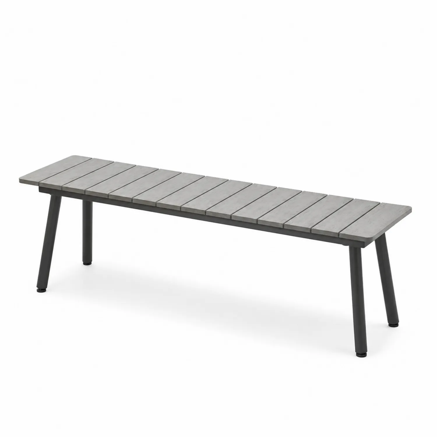 Panca da giardino in alluminio e legno composito 180 cm Grigio-elvexium