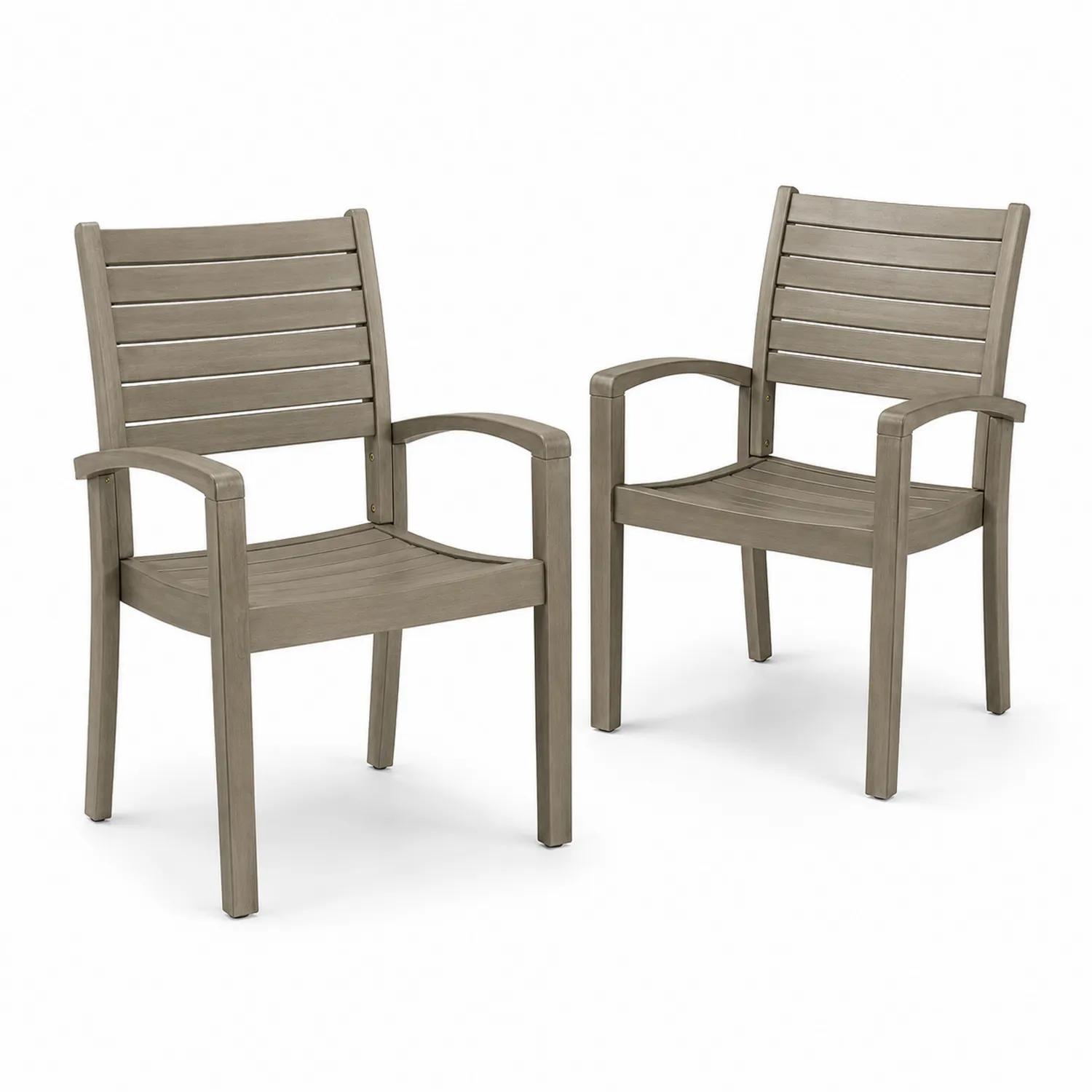Set di 2 Sedie da Giardino in Legno Grigio-elvexium