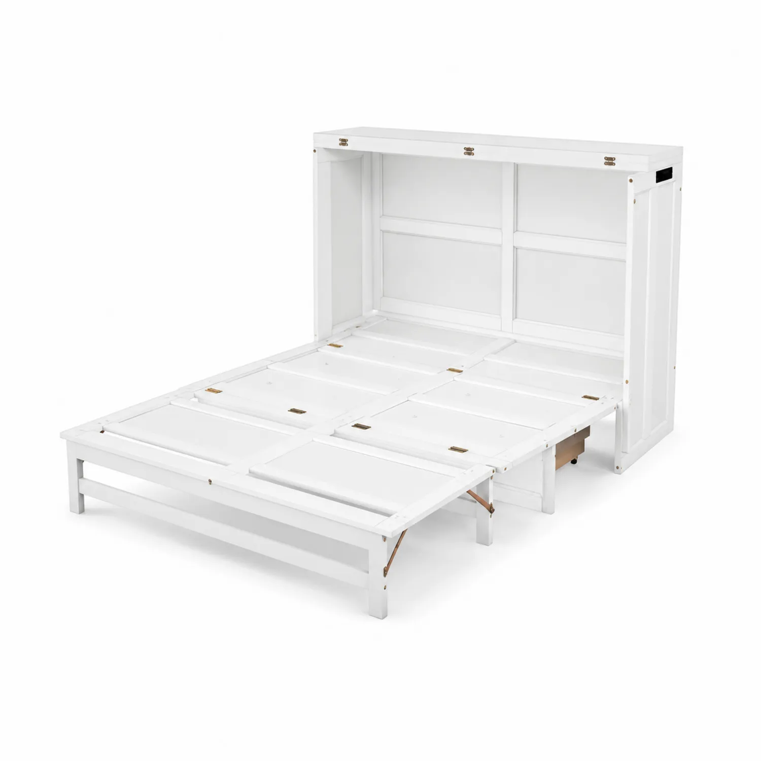 Letto pieghevole salvaspazio in legno bianco
