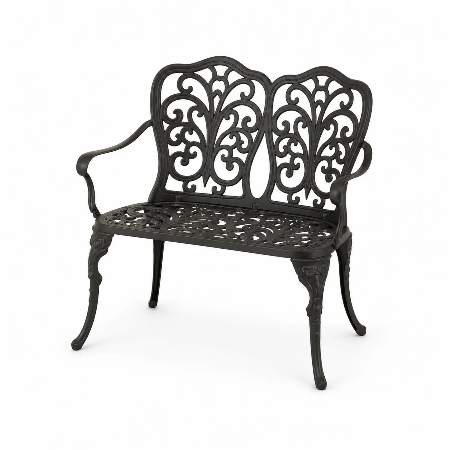 Panca da giardino in alluminio nero