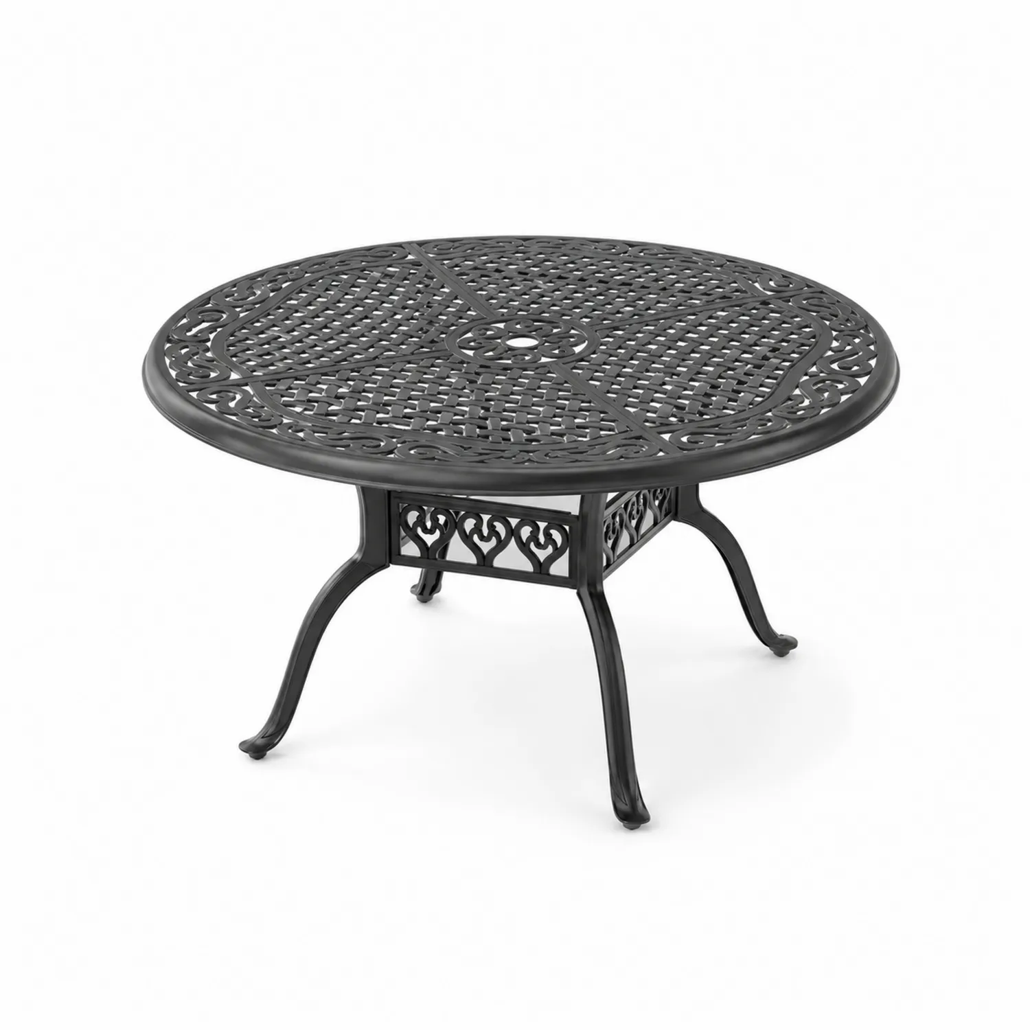 Tavolo rotondo da esterno in alluminio Nero Ø120 cm
