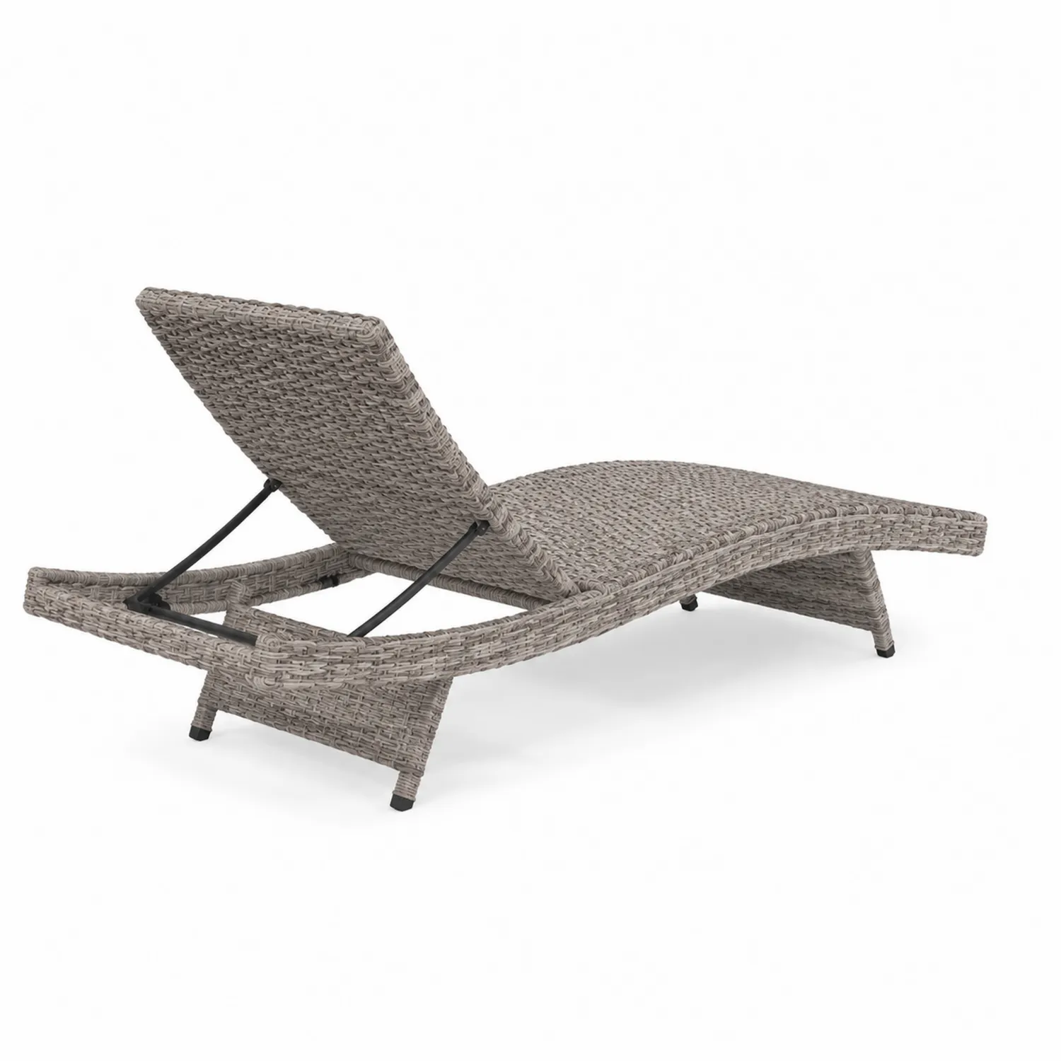 Lettino prendisole in Rattan sintetico regolabile Grigio