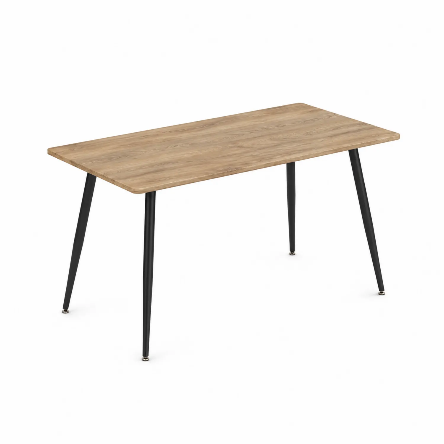 Tavolo da pranzo rettangolare in MDF e metallo 140x80x75cm Marrone/Nero