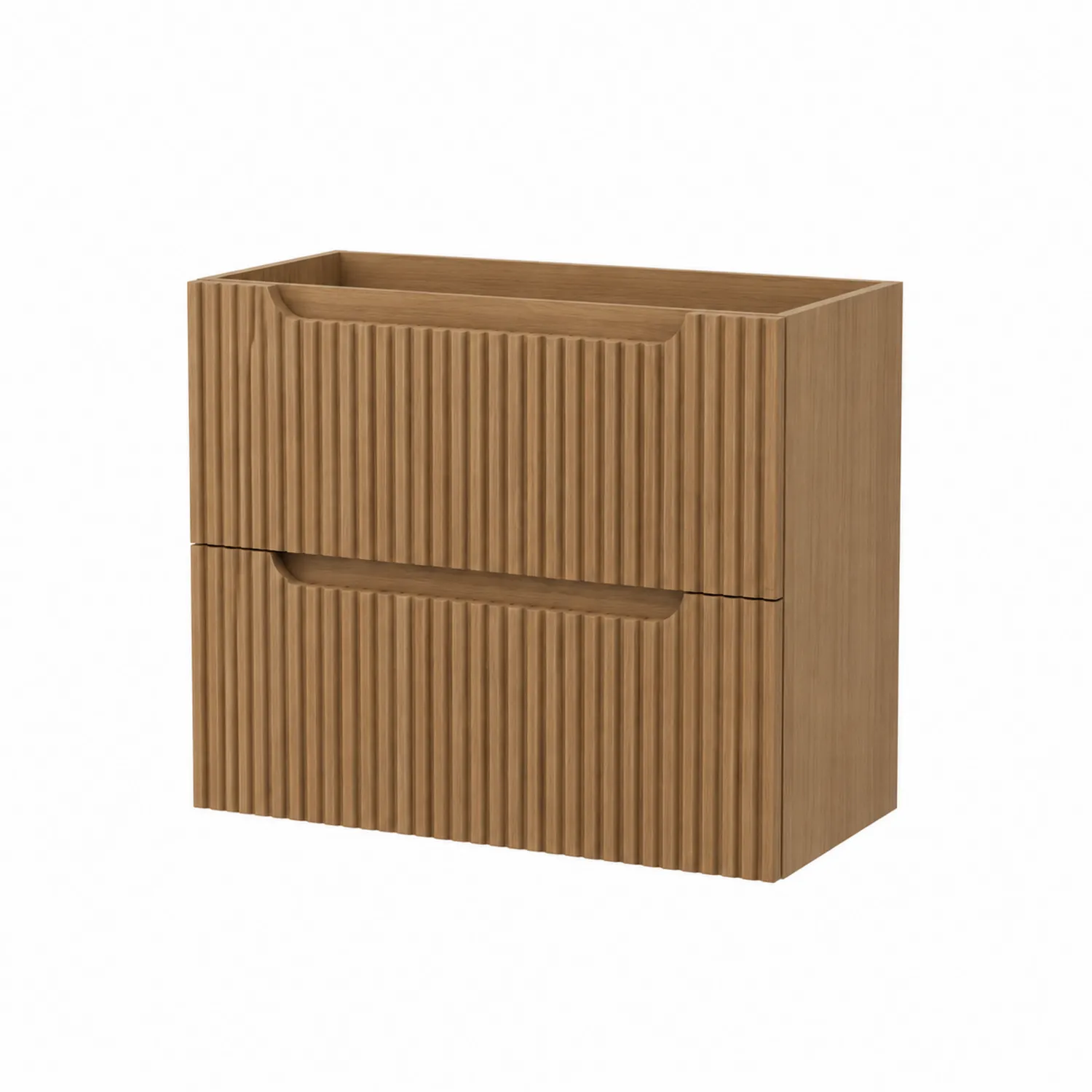 Holzoptik Badezimmerschrank mit 2 Schubladen