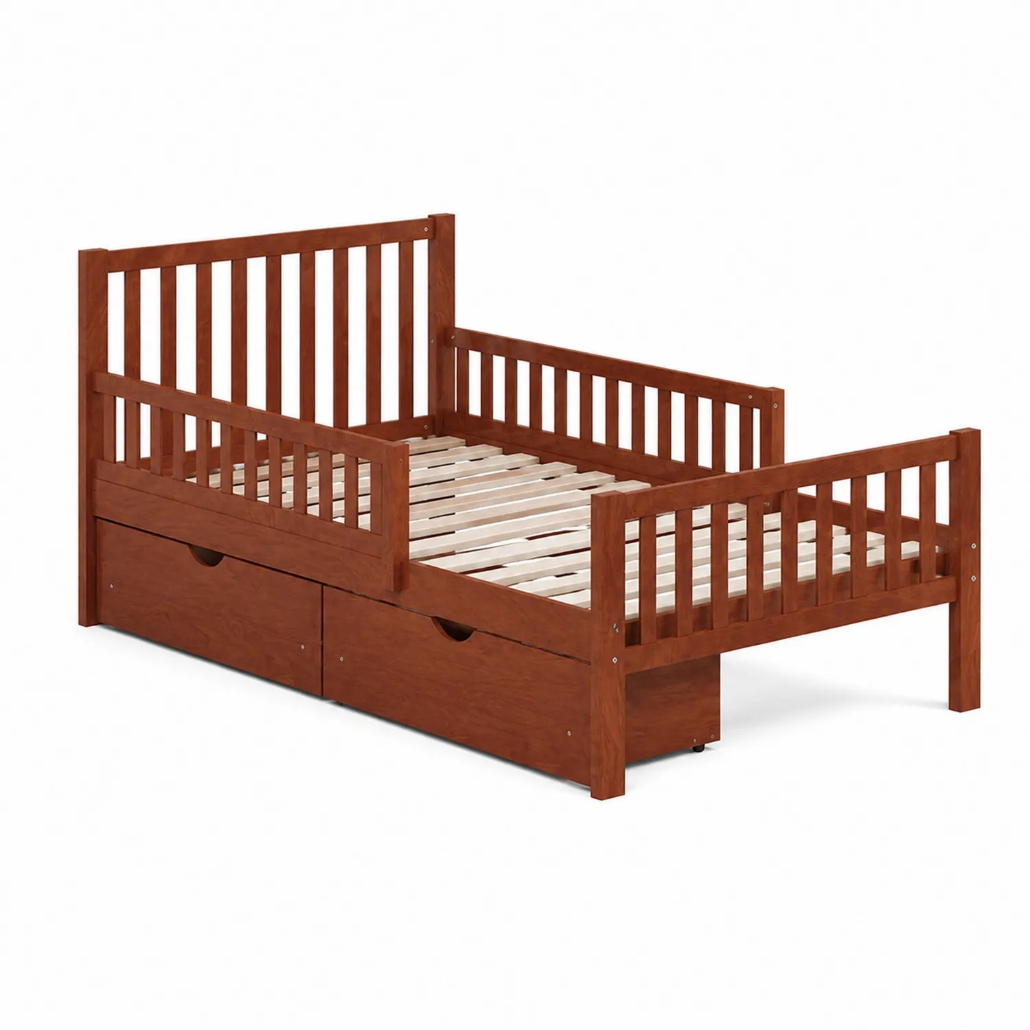 Kinderbett mit Schubladen aus Kiefernholz 200x90cm Braun