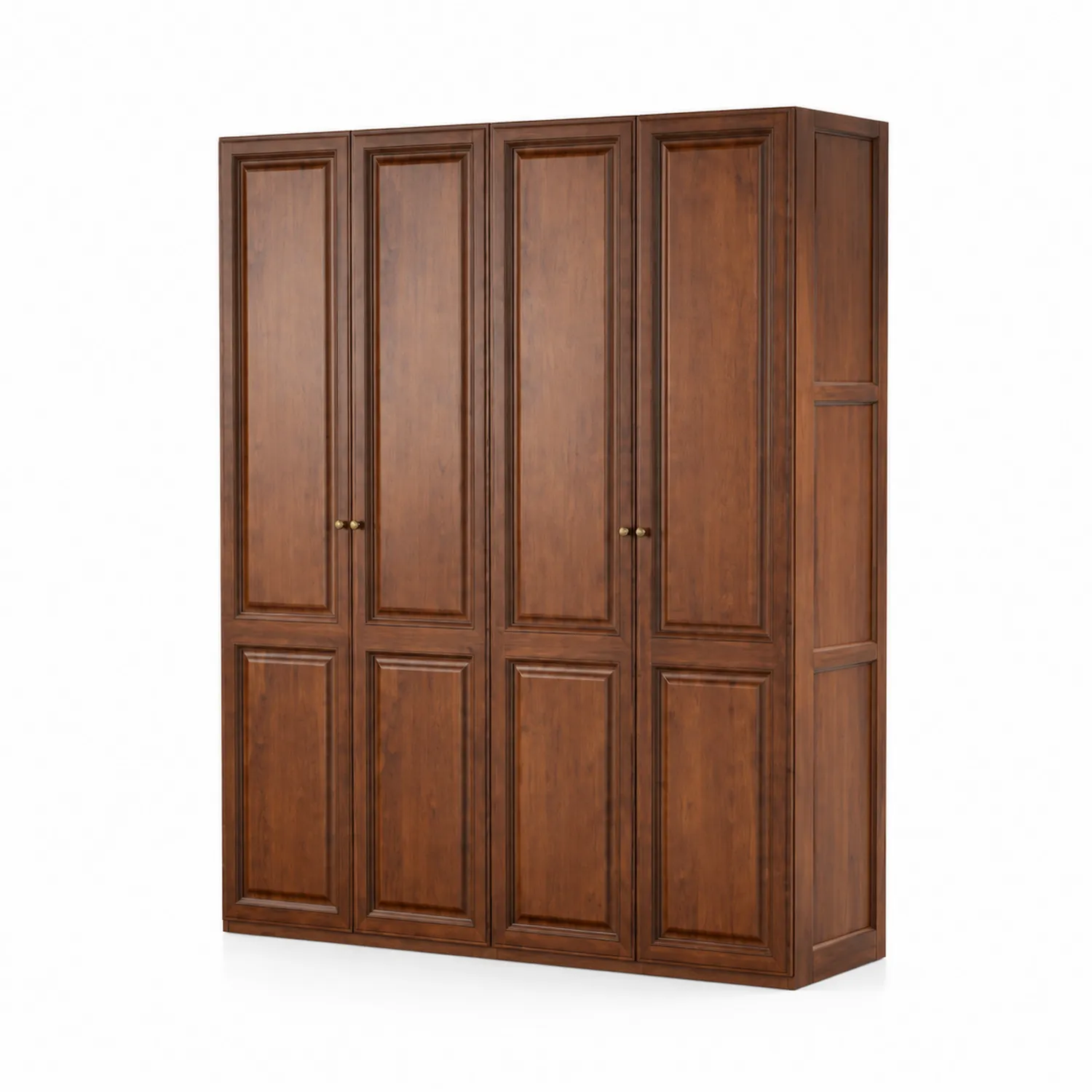 Holzkleiderschrank mit 4 Türen in Braun 200x240x60cm