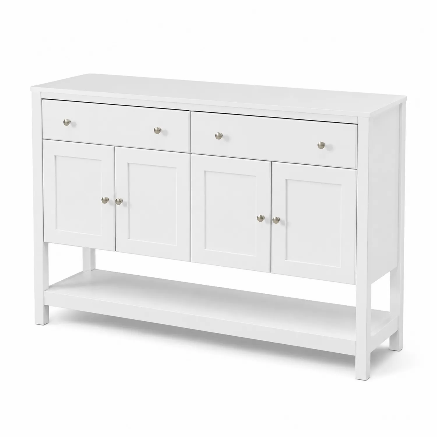 MDF Sideboard Schrank Weiß 140x35x80cm