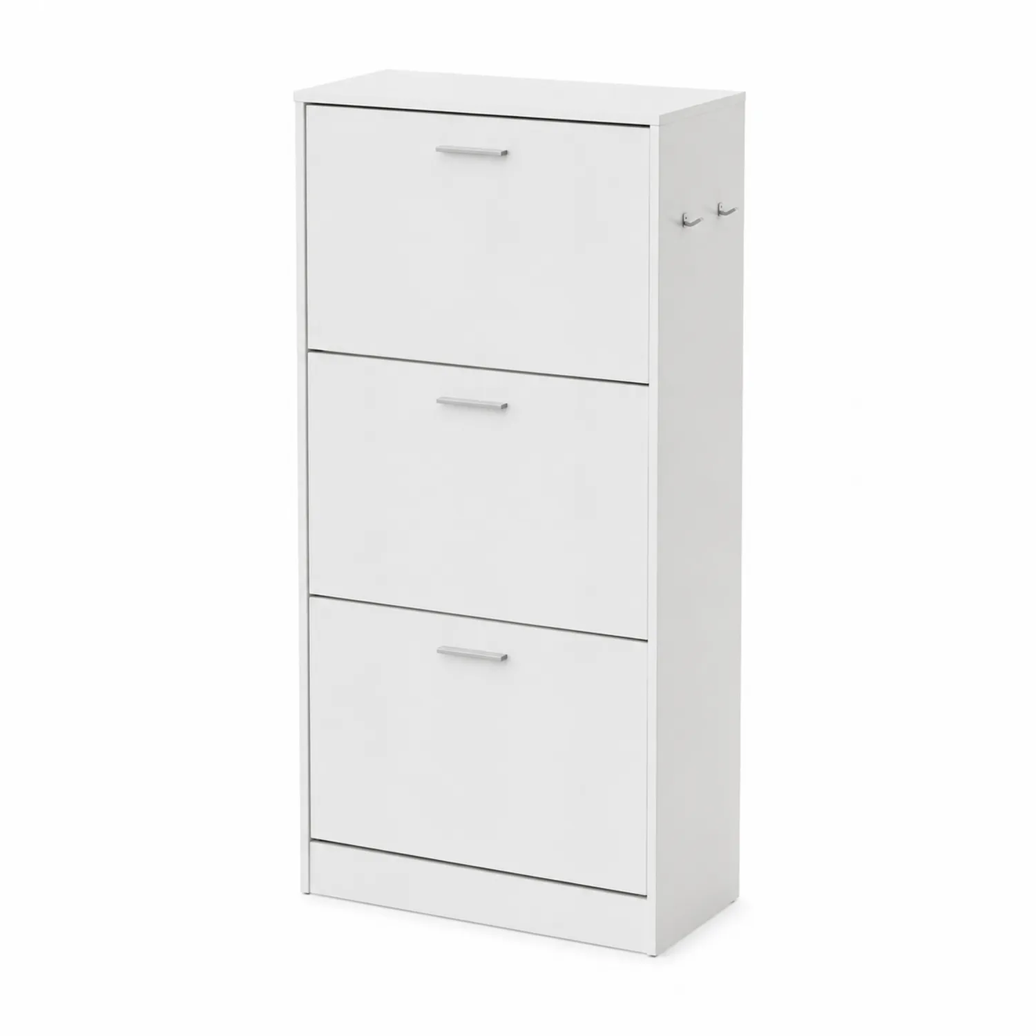 Schuhschrank Holzwerkstoff Weiß 3 Klappen