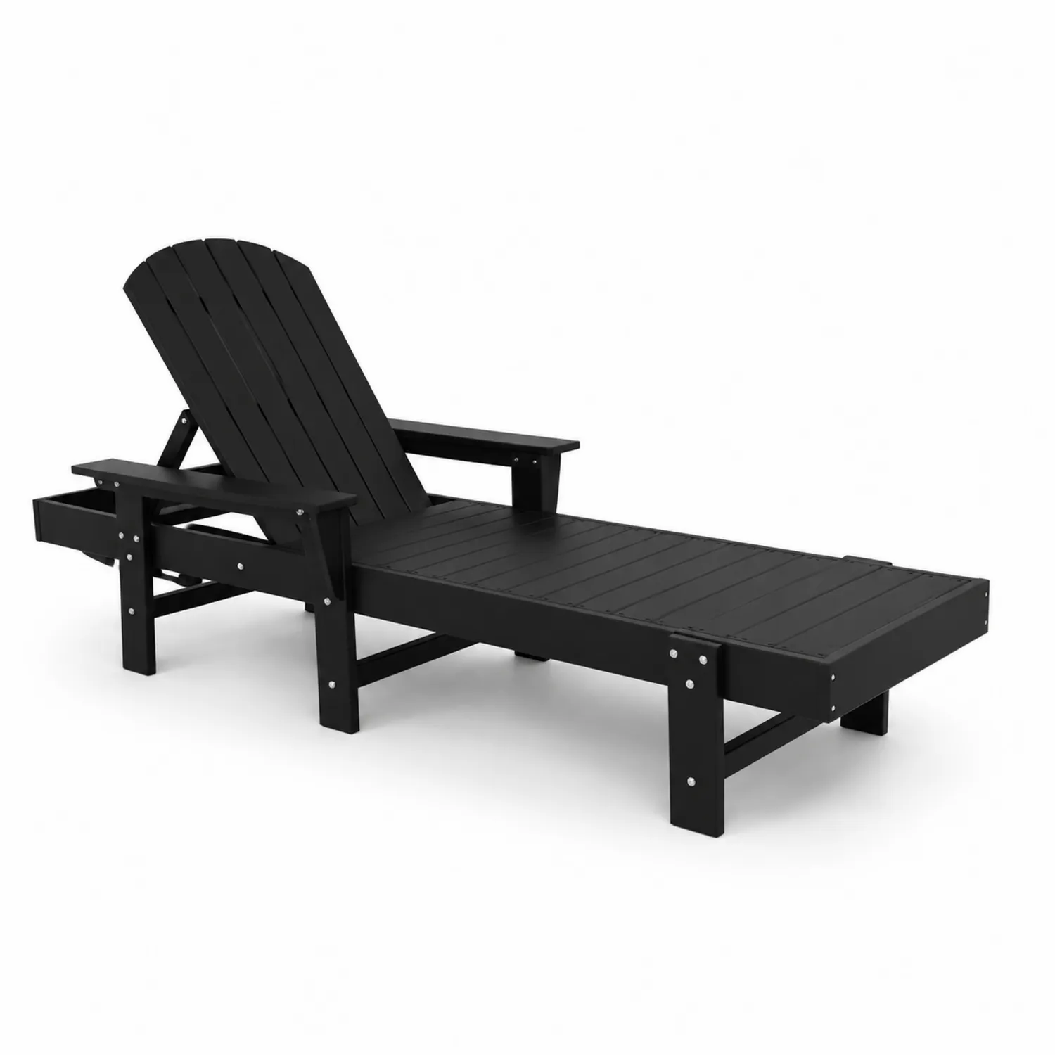Sonnenliege aus Kunststoff Schwarz 200 cm