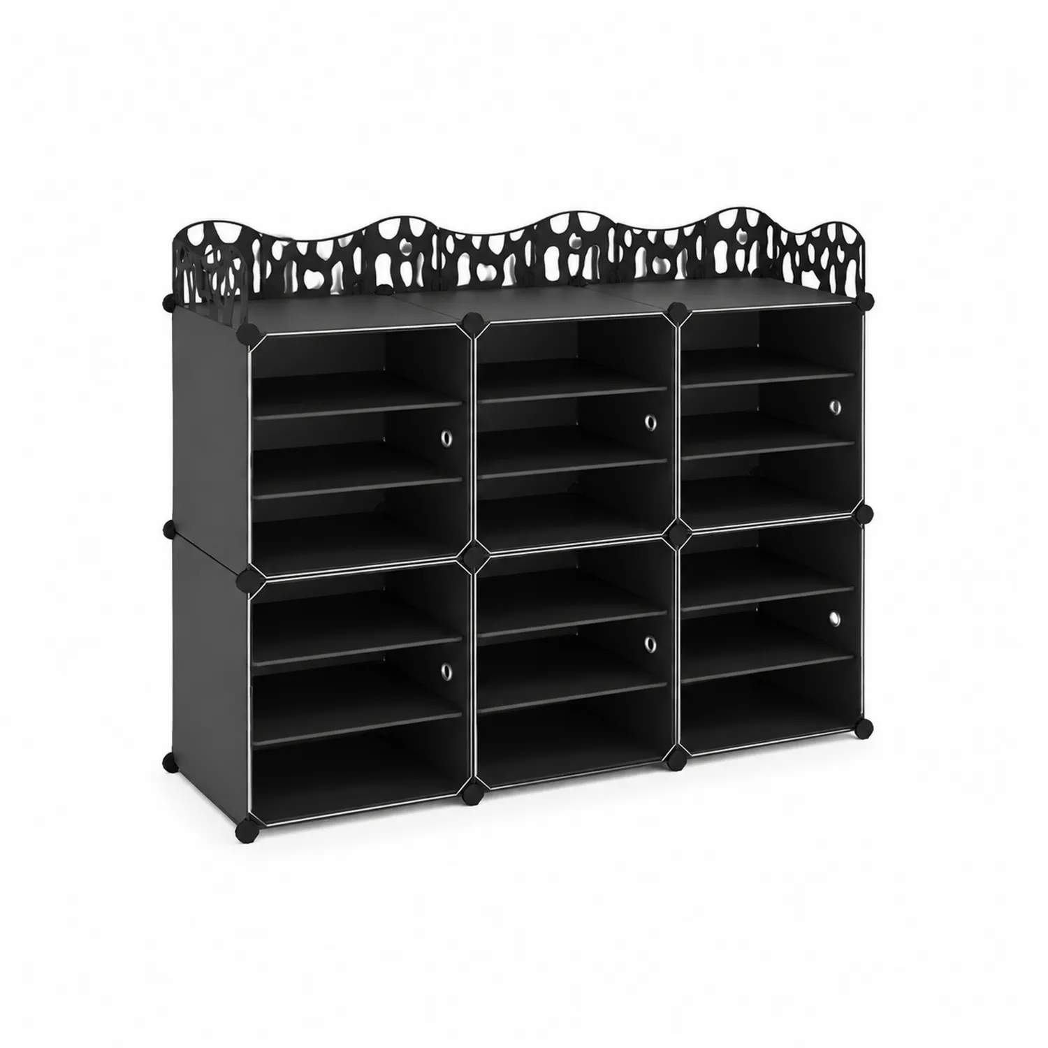 Schuhregal Kunststoff Schwarz 96x37x108 cm