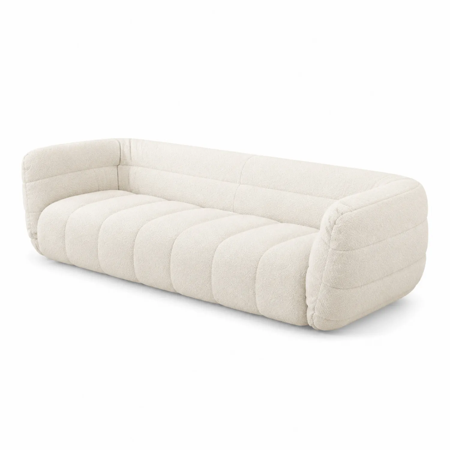 3-Sitzer Sofa Bouclé Creme 220x90x70 cm