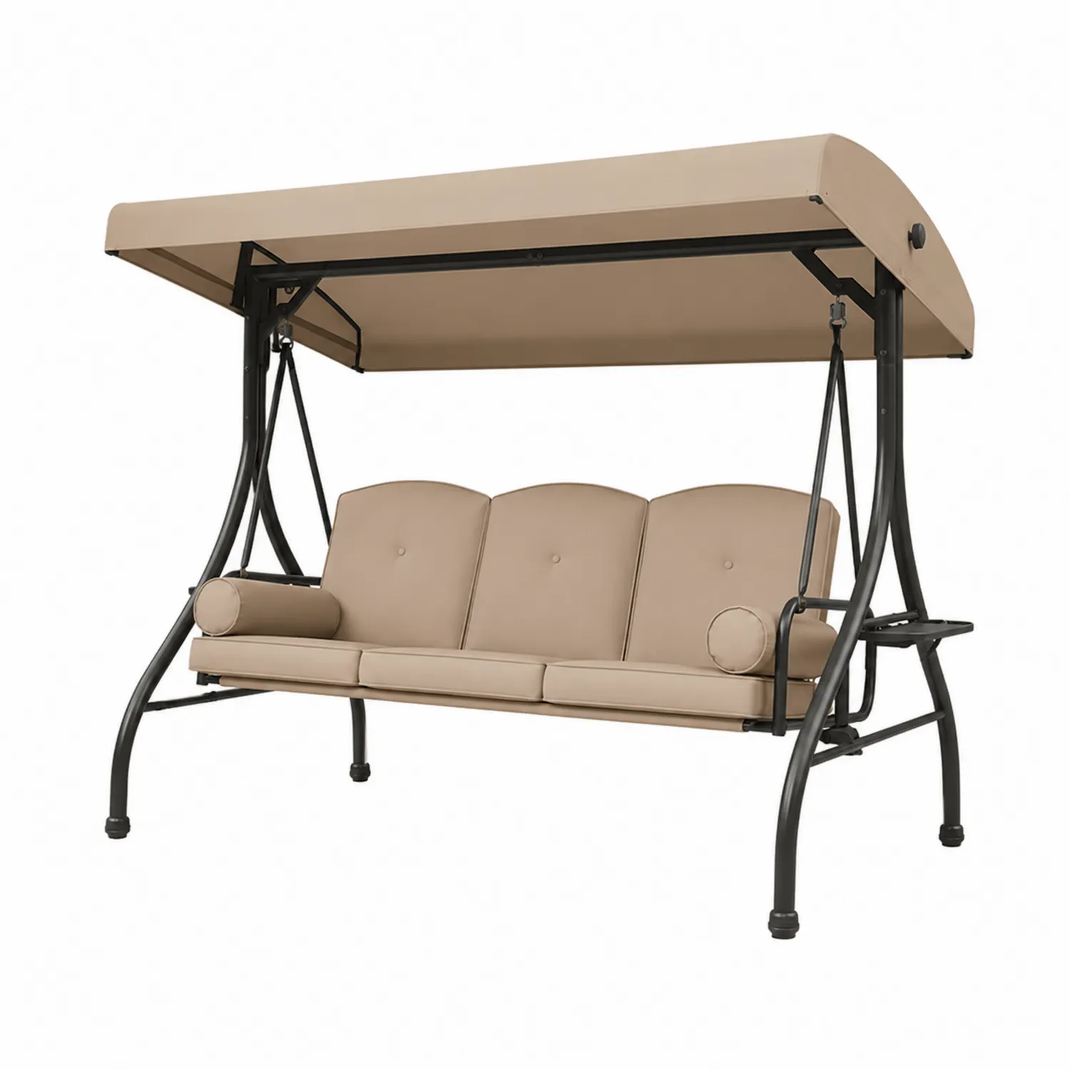 Verandaschaukel aus Metall mit Polyesterkissen, Beige