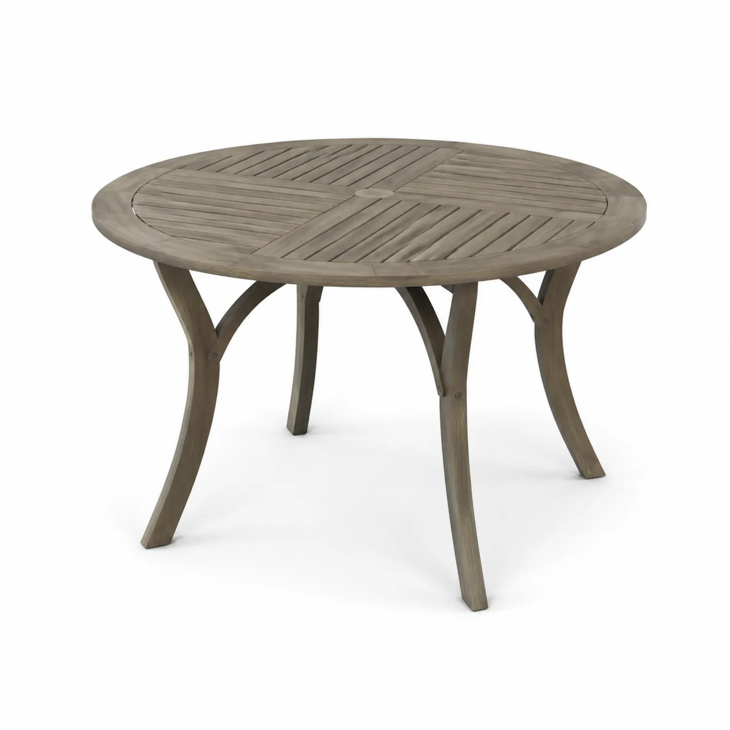 Runder Holzgartentisch Grau