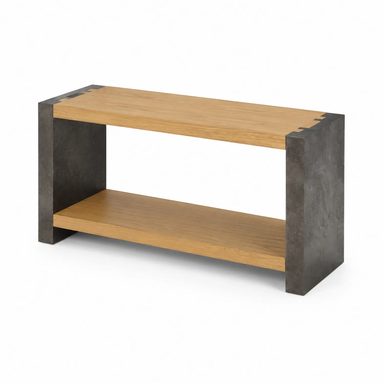 Konsolentisch aus Eichenholz und Stahl 120x40x75cm Natur/Schwarz