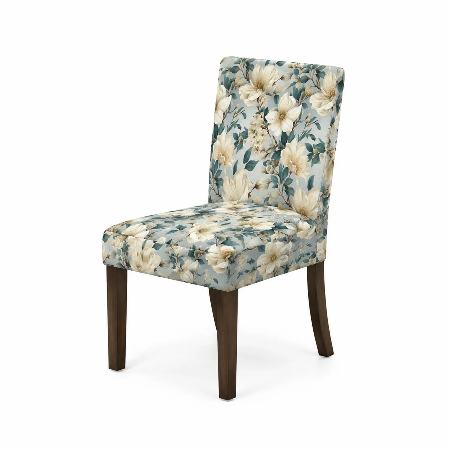 Blumenmuster Stuhl aus Holz und Polyester