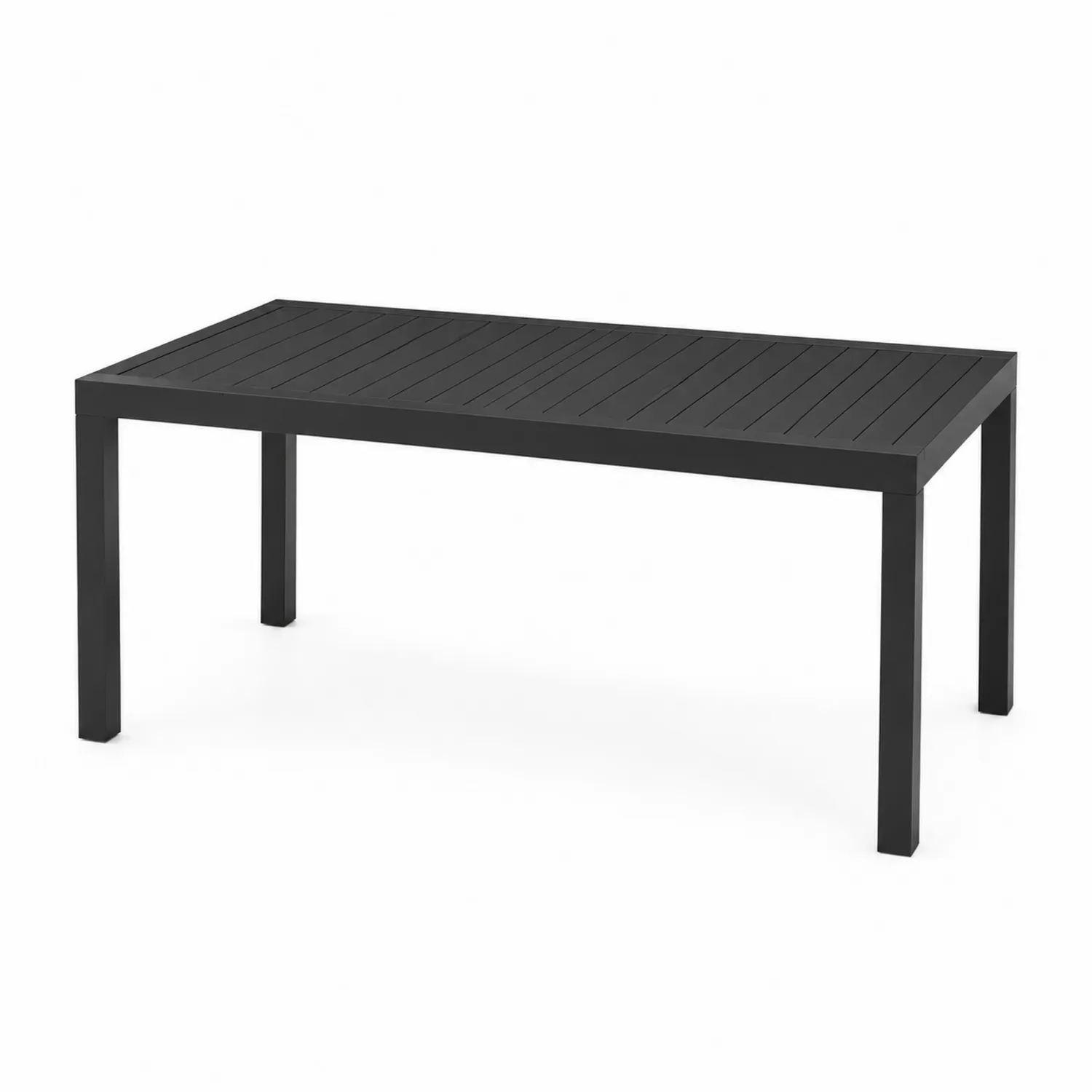 Gartentisch Aluminium Rechteckig 150x90x75 cm Schwarz