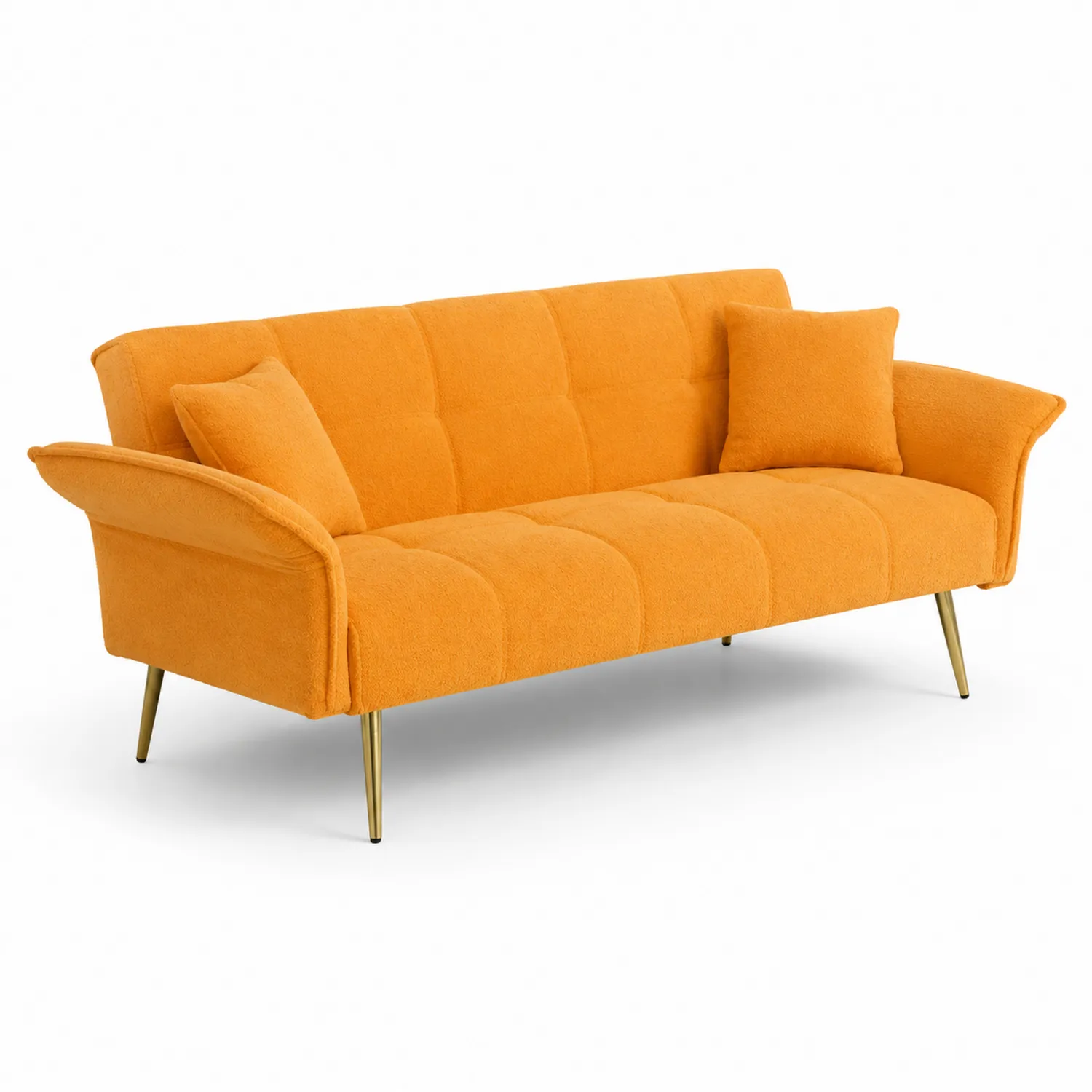 3-Sitzer Sofa Bouclé Stoff Orange
