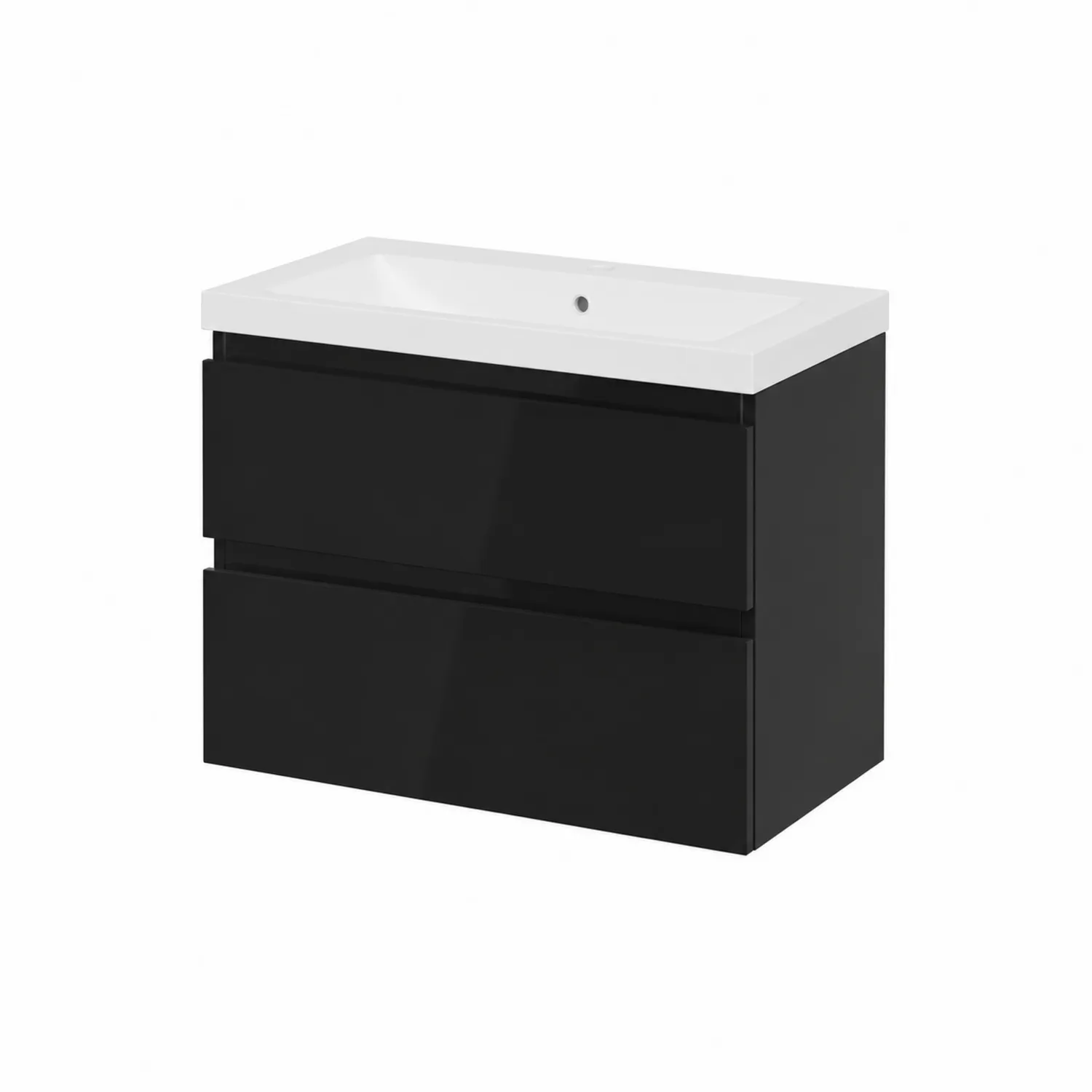 Waschtisch mit Schubladen, 80 cm, Schwarz/Weiß
