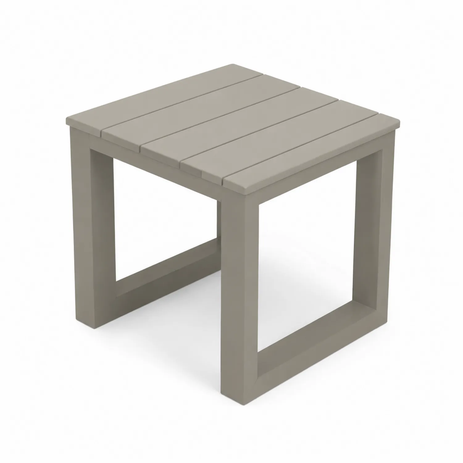 Aluminium Beistelltisch Quadratisch 45cm Taupe