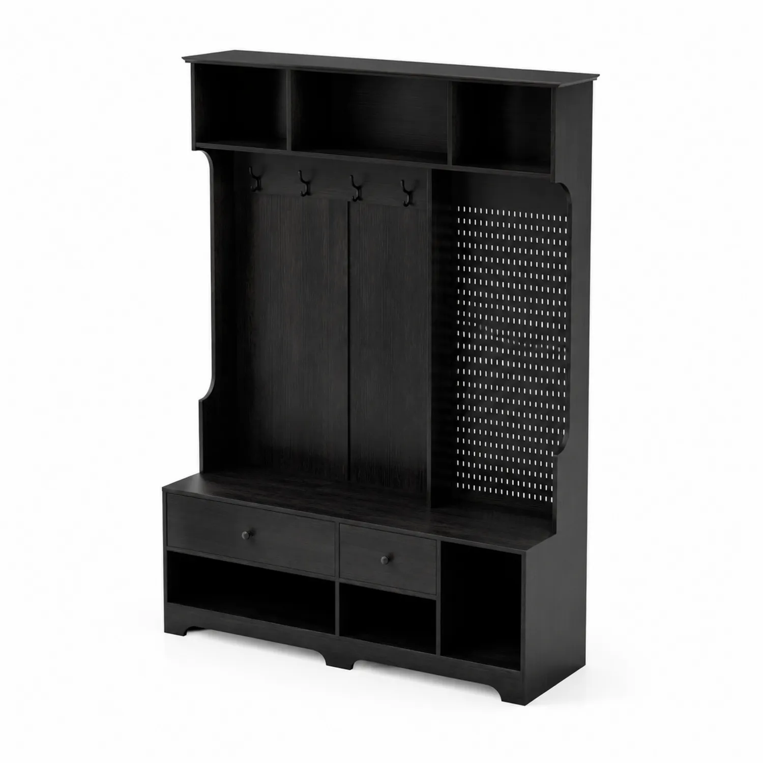 Garderobenständer aus MDF Schwarz