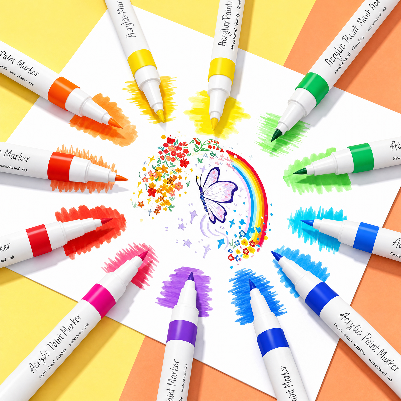 24 Vibrant Colors Acrylic Paint Marker