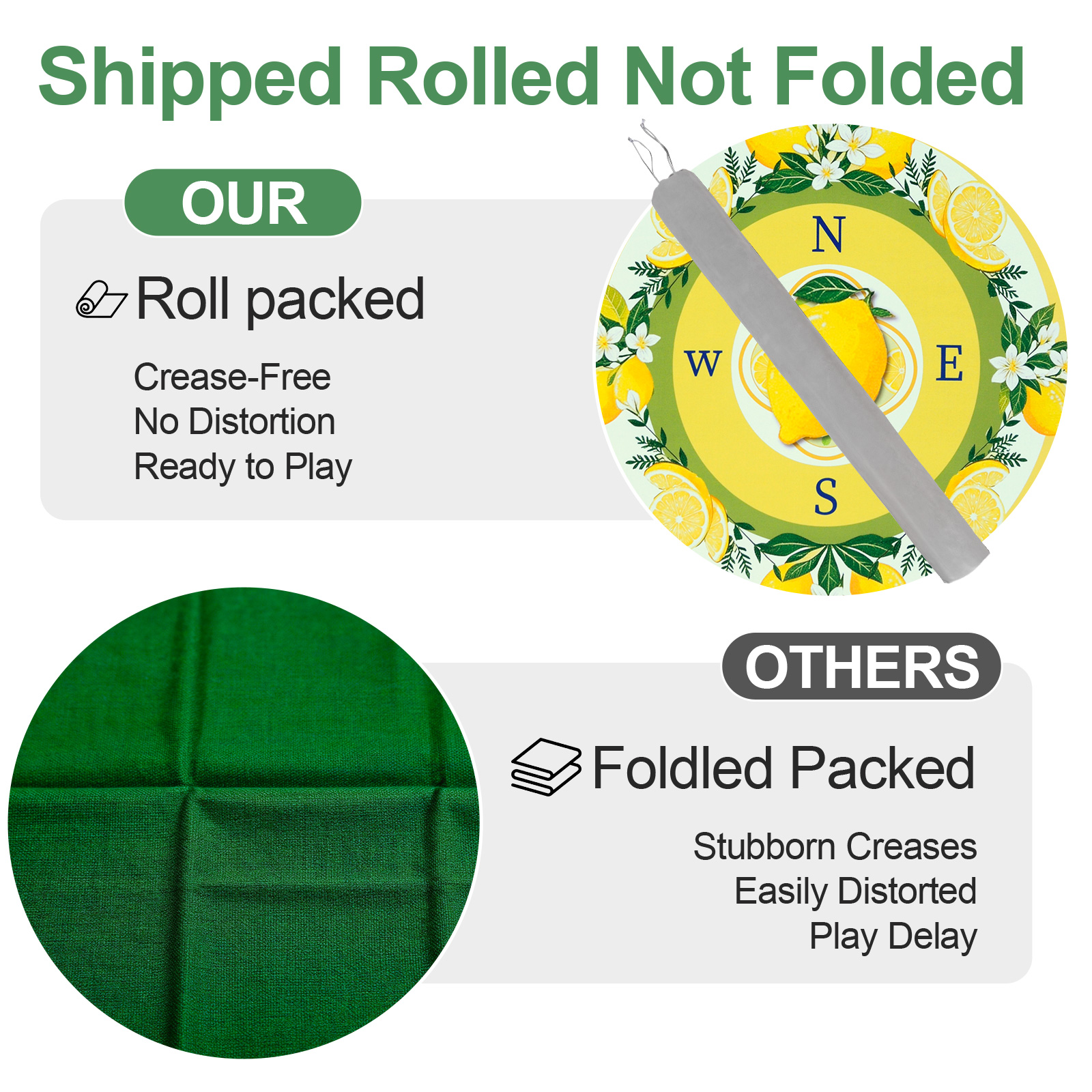American Lemon Mahjong Mat  with Rules and Tile Layout-Royamoon
