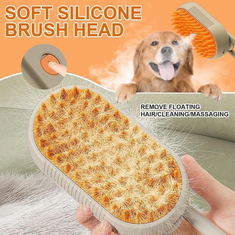 🔥3-in-1 Pet Steam Brush for Dogs & Cats – Self-Cleaning Spray Grooming Comb