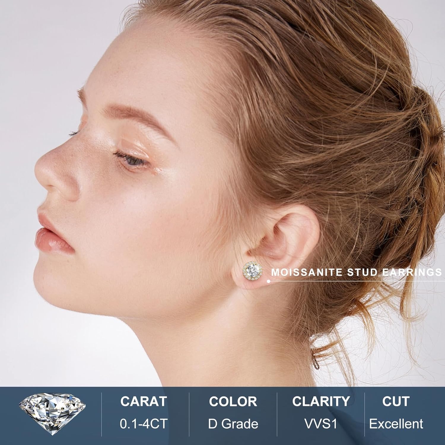 ICEBURST Halo Spark Stud Earrings 925S & VVS Moissanite