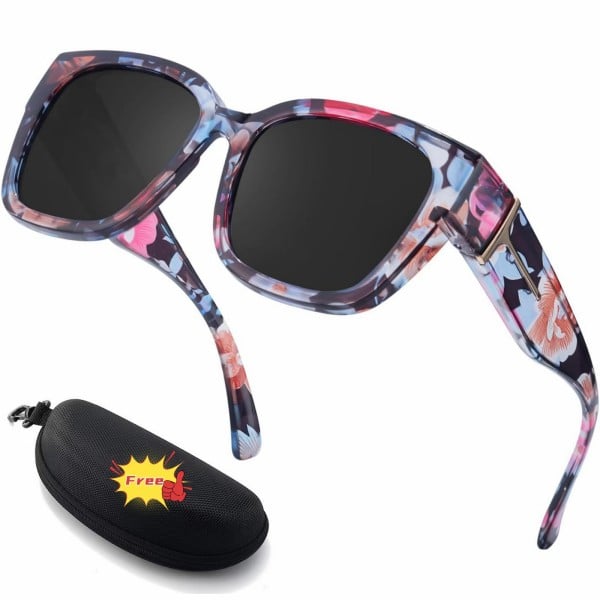 🕶️ Polarized Fit Over Sunglasses for Women – UV400 Protection Floral Frame Wear Over Prescription Glasses-This also makes an excellent gift🎁