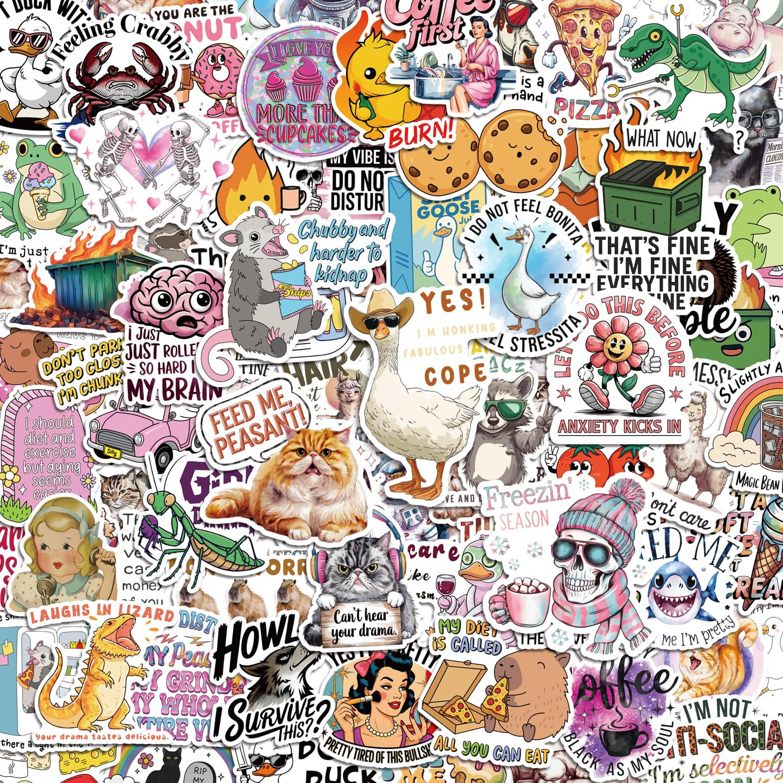 300 Fun Animal Stickers – Creative, Personalized, Waterproof Graffiti Decals for Notebooks, Luggage, and Decoration