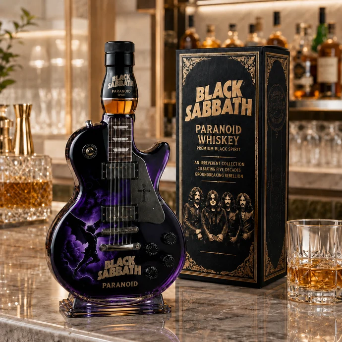 Black Sabbath Paranoid Guitar-Shaped Collectible Bottle🎸