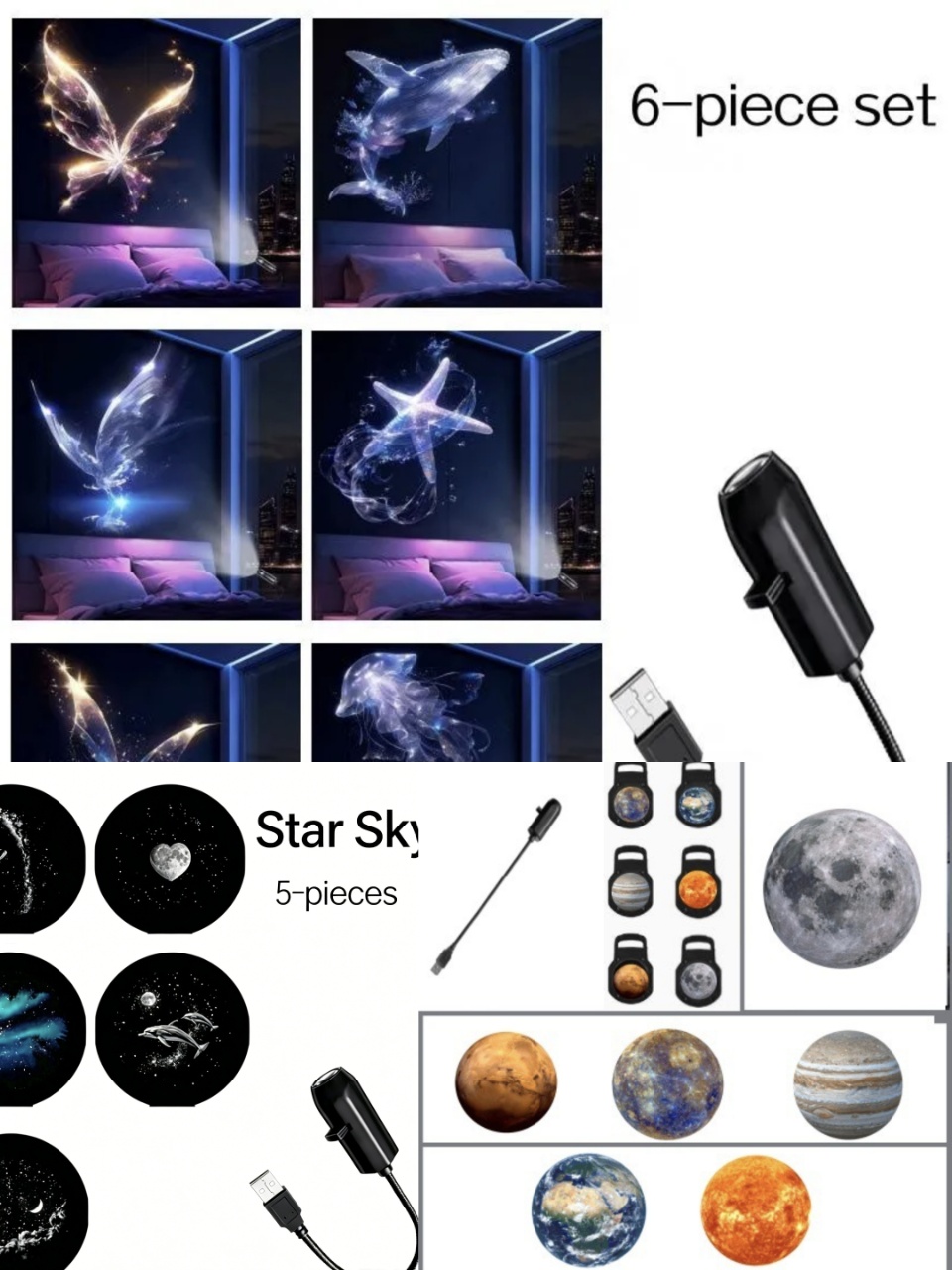 🥳🥳USB Galaxy and Moon Night Light Projector
