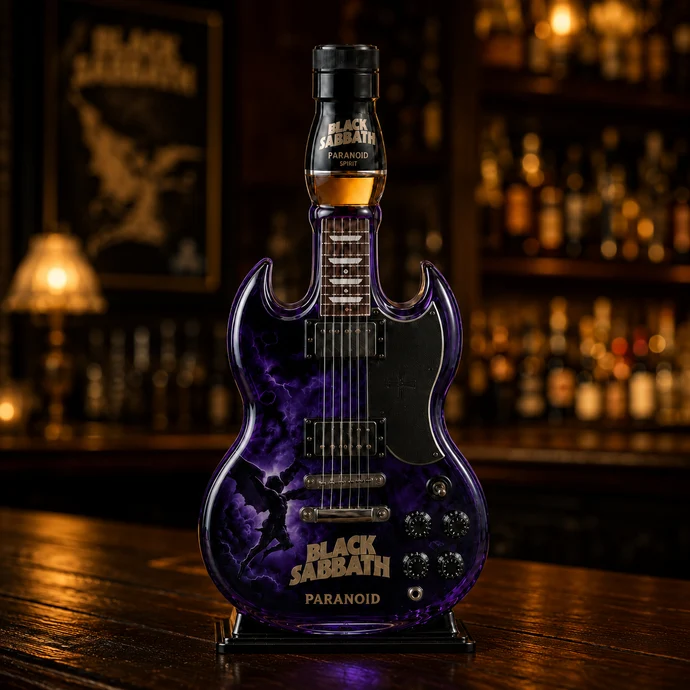 Black Sabbath Paranoid Guitar-Shaped Collectible Bottle🎸