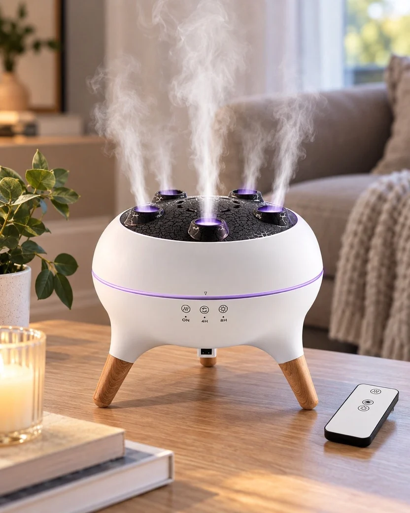 Jellyfish Aroma Diffuser with Music Sync – 7-Colour LED Mist Humidifier