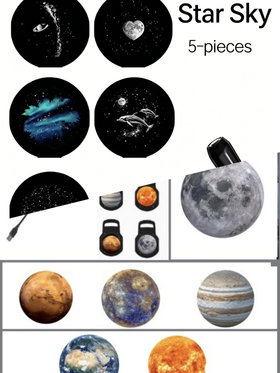 🥳🥳USB Galaxy and Moon Night Light Projector