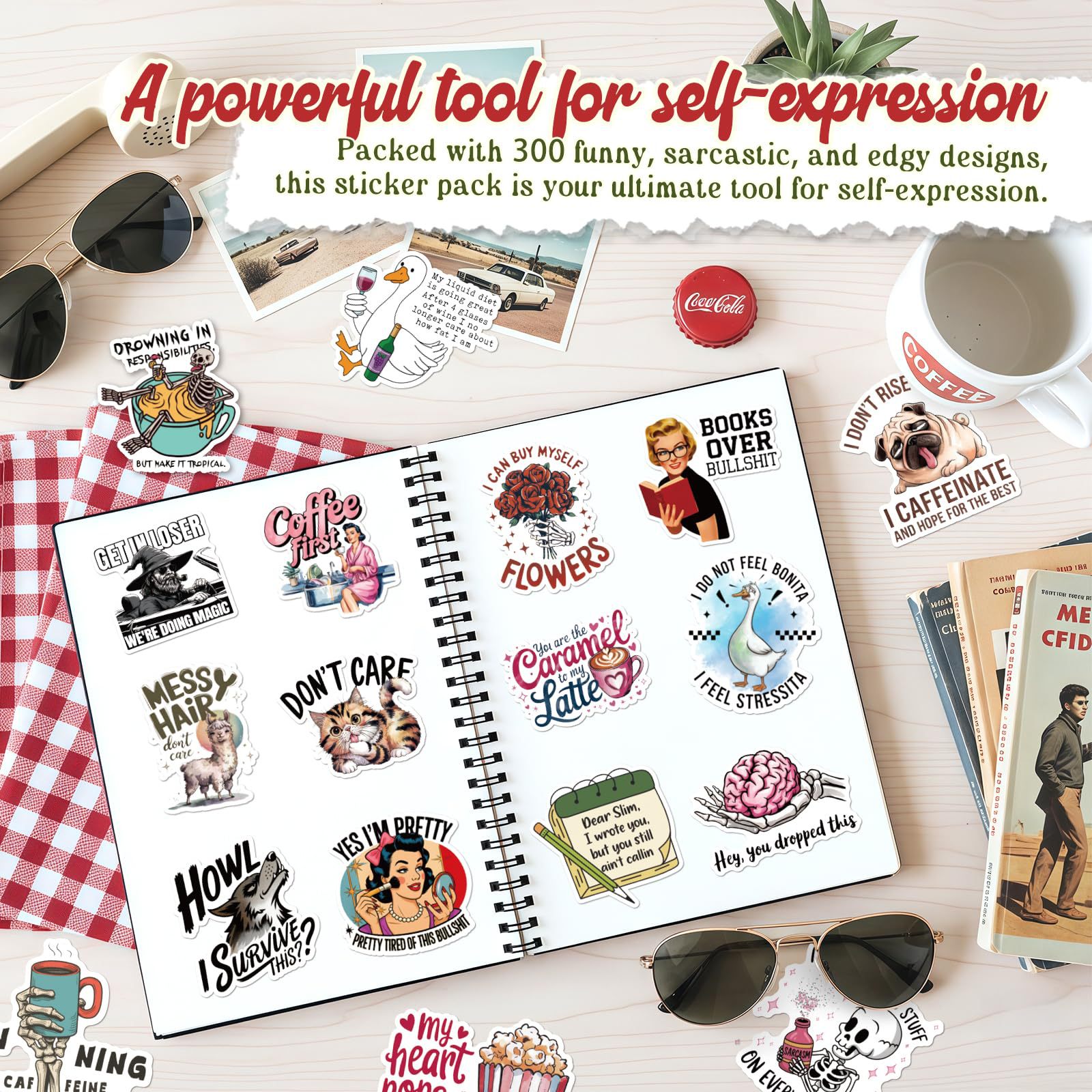 300 Fun Animal Stickers – Creative, Personalized, Waterproof Graffiti Decals for Notebooks, Luggage, and Decoration