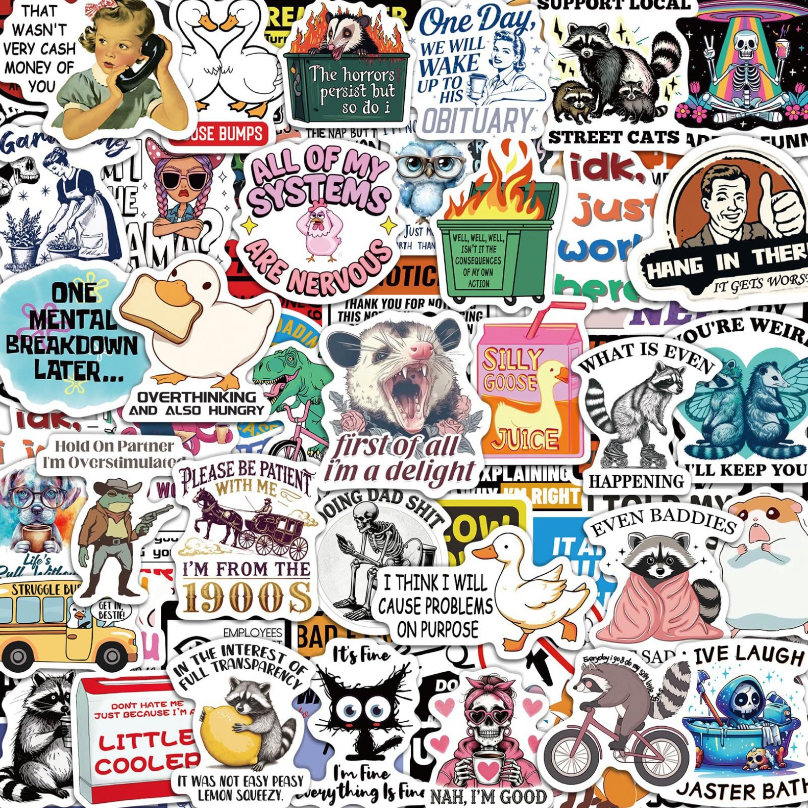 200 Creative & Funny Animal Holographic Laser Stickers with Quotes – DIY Journal & Scrapbook Decoration