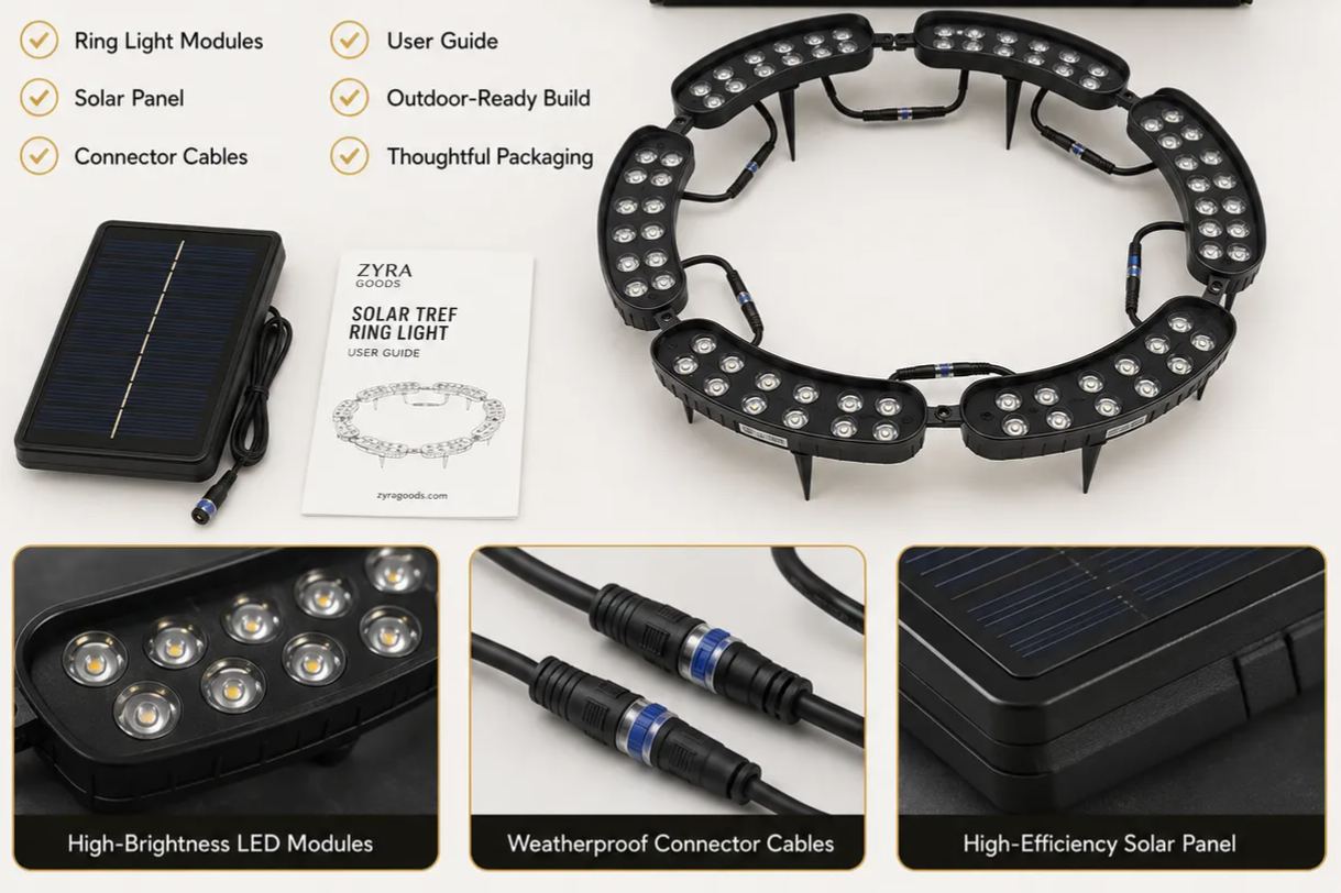 Modular Ring Tree Landscape Lights – 360° Outdoor Uplighting for Trees & Columns