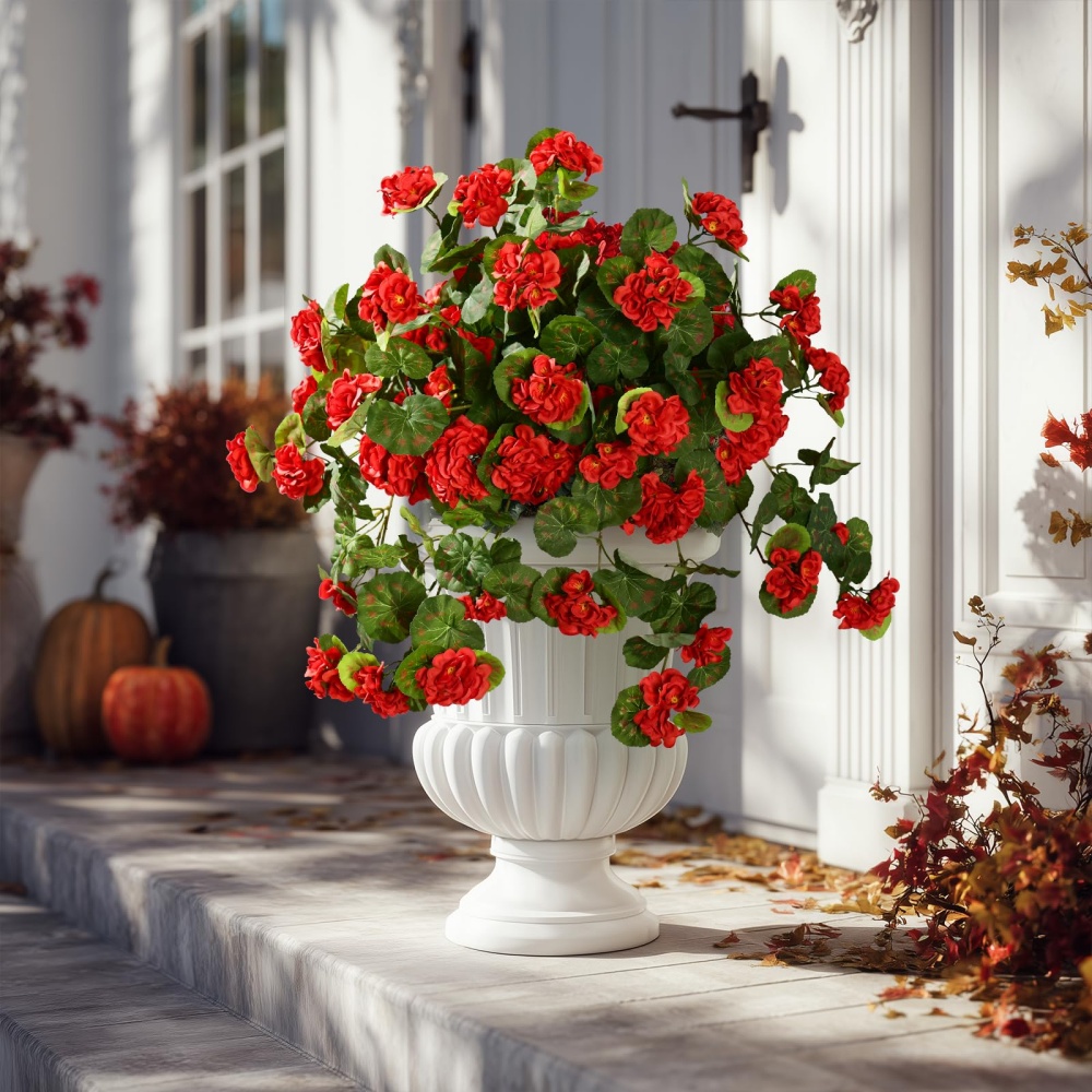 💥 50% OFF🔥 Beautiful Artificial Geranium Flowers – Long-Lasting & Weather Resistant 🌿
