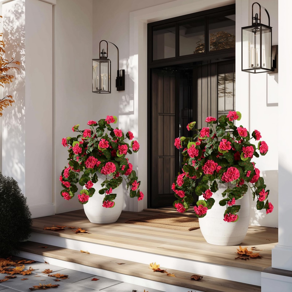 💥 50% OFF🔥 Beautiful Artificial Geranium Flowers – Long-Lasting & Weather Resistant 🌿