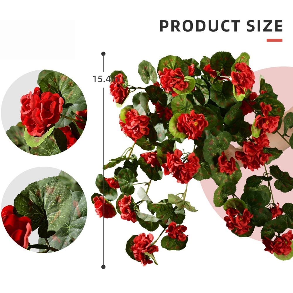 💥 50% OFF🔥 Beautiful Artificial Geranium Flowers – Long-Lasting & Weather Resistant 🌿
