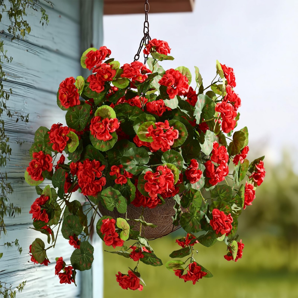 💥 50% OFF🔥 Beautiful Artificial Geranium Flowers – Long-Lasting & Weather Resistant 🌿
