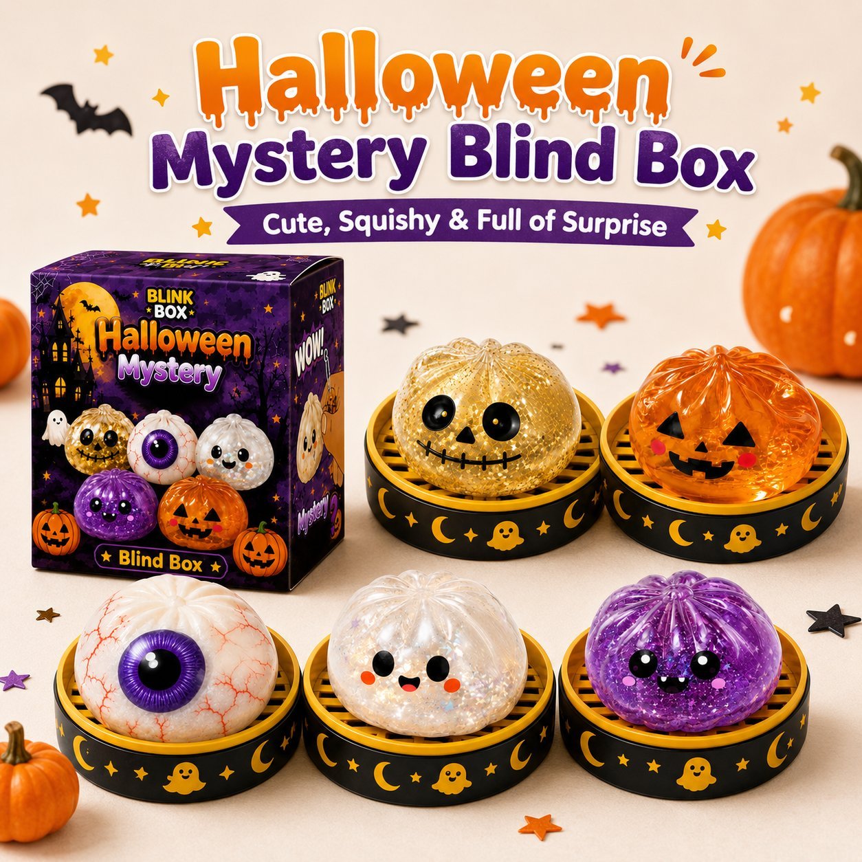 ⚡Hot Sales 50% OFF🔥Cute Halloween Scary Ghost Maruko Squeeze Toy Set
