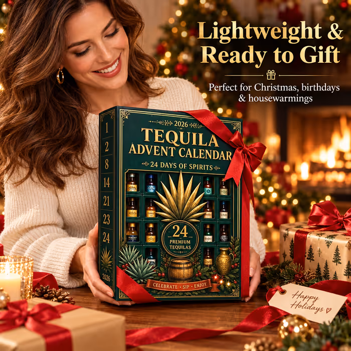 🎄 24-Day Mini Tequila Bottle Advent Calendar – Holiday Countdown Gift for Collectors & Bar Decor
