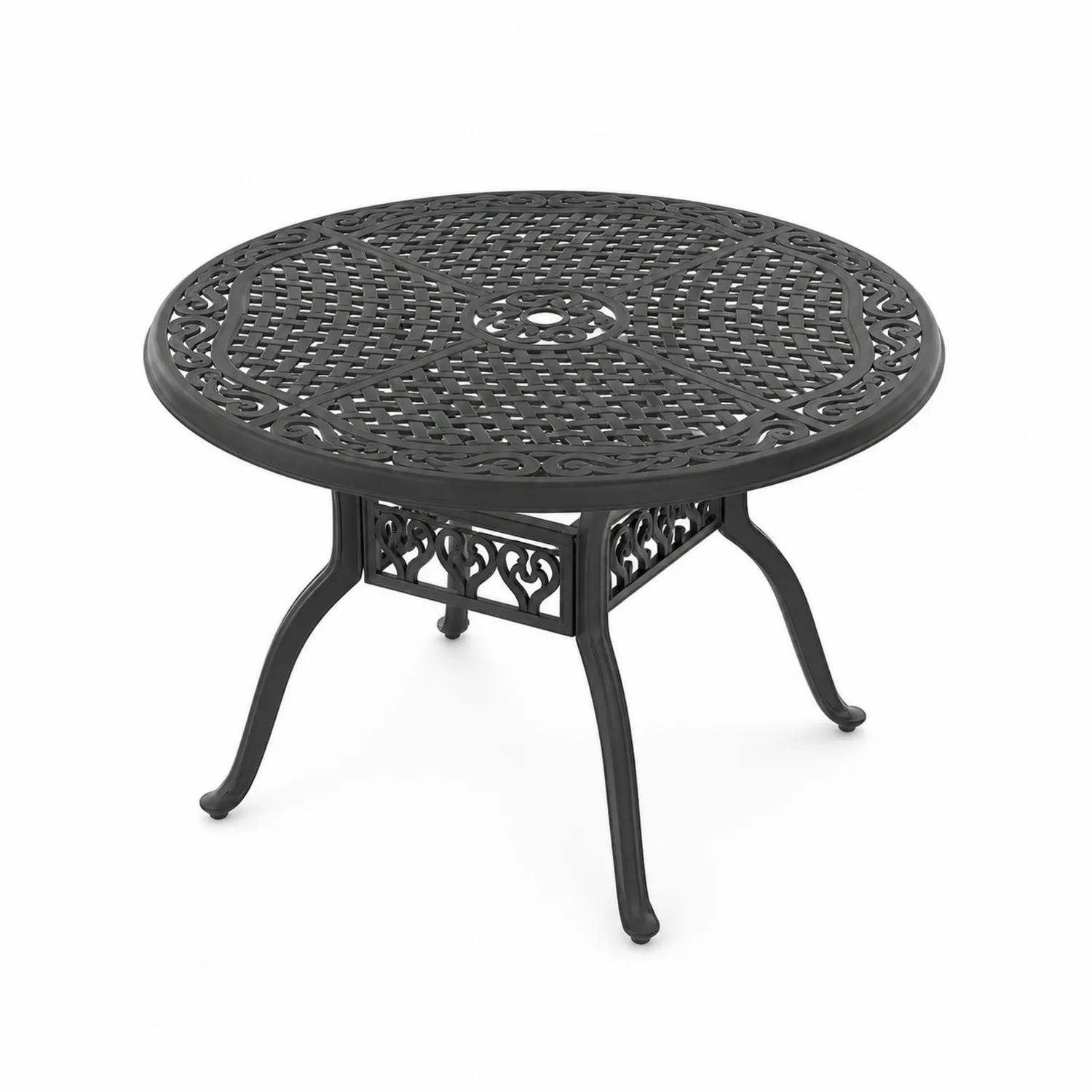 Tavolo da giardino rotondo in alluminio verniciato Ø120 cm Nero