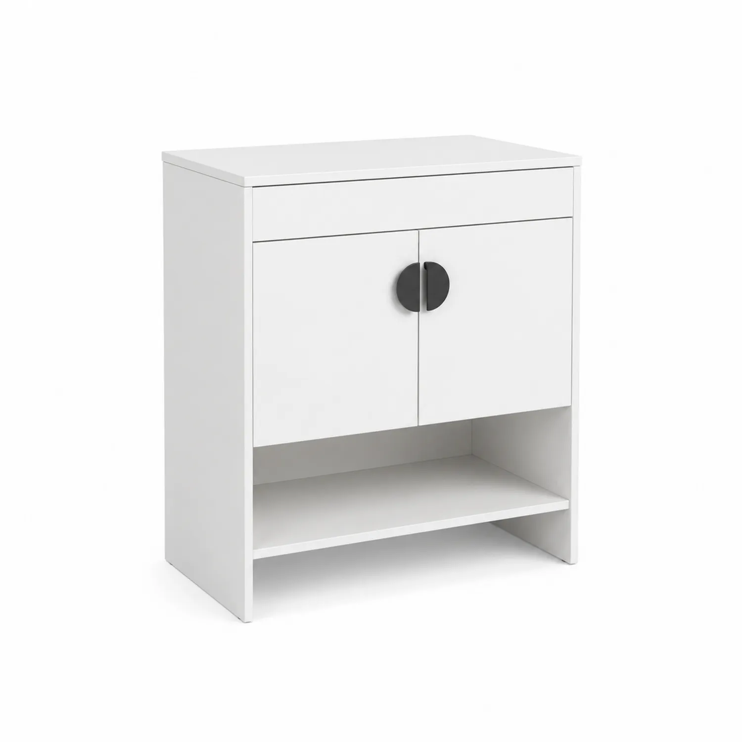 Mobile bagno con cassetto e doppie ante in MDF Bianco
