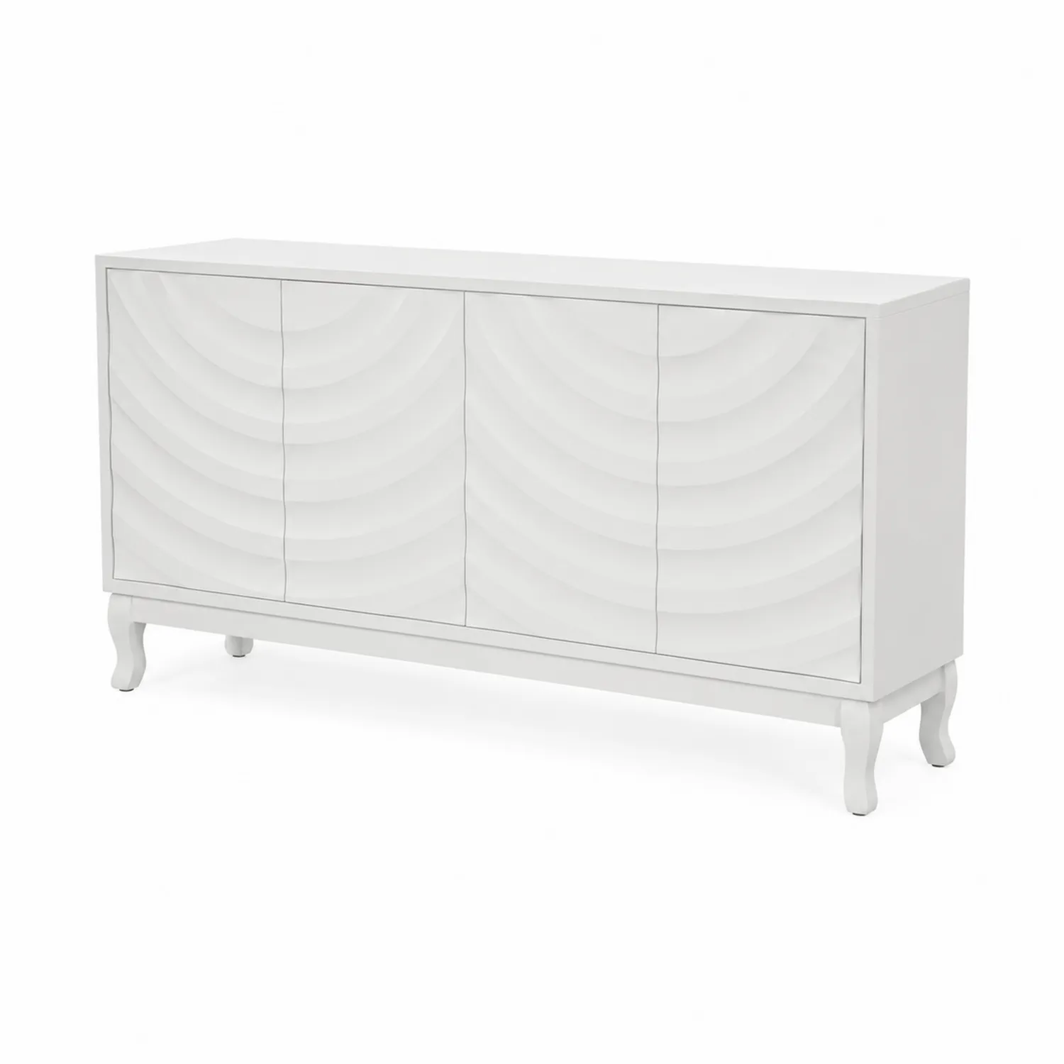 Credenza in legno bianco a 4 porte
