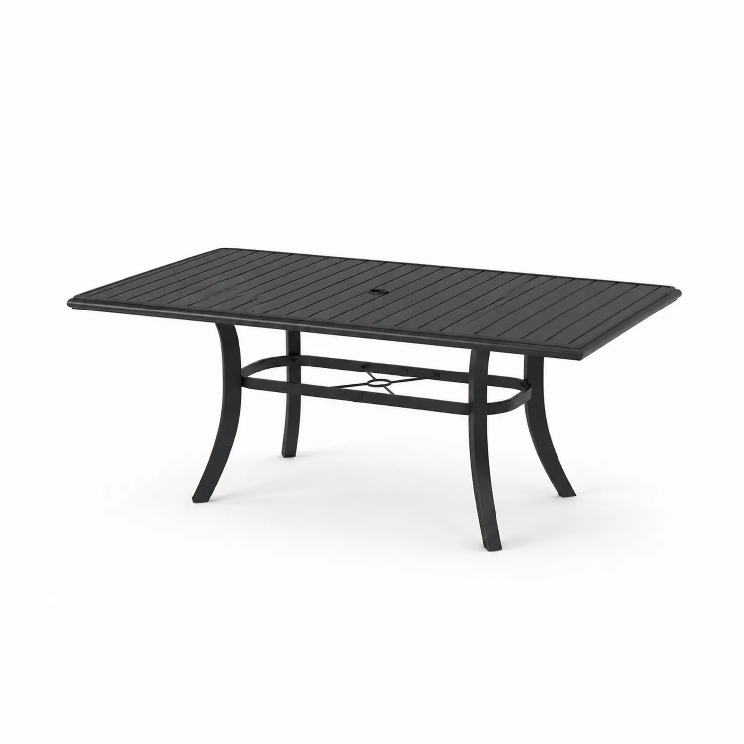 Tavolo da giardino rettangolare in alluminio nero 150x90 cm