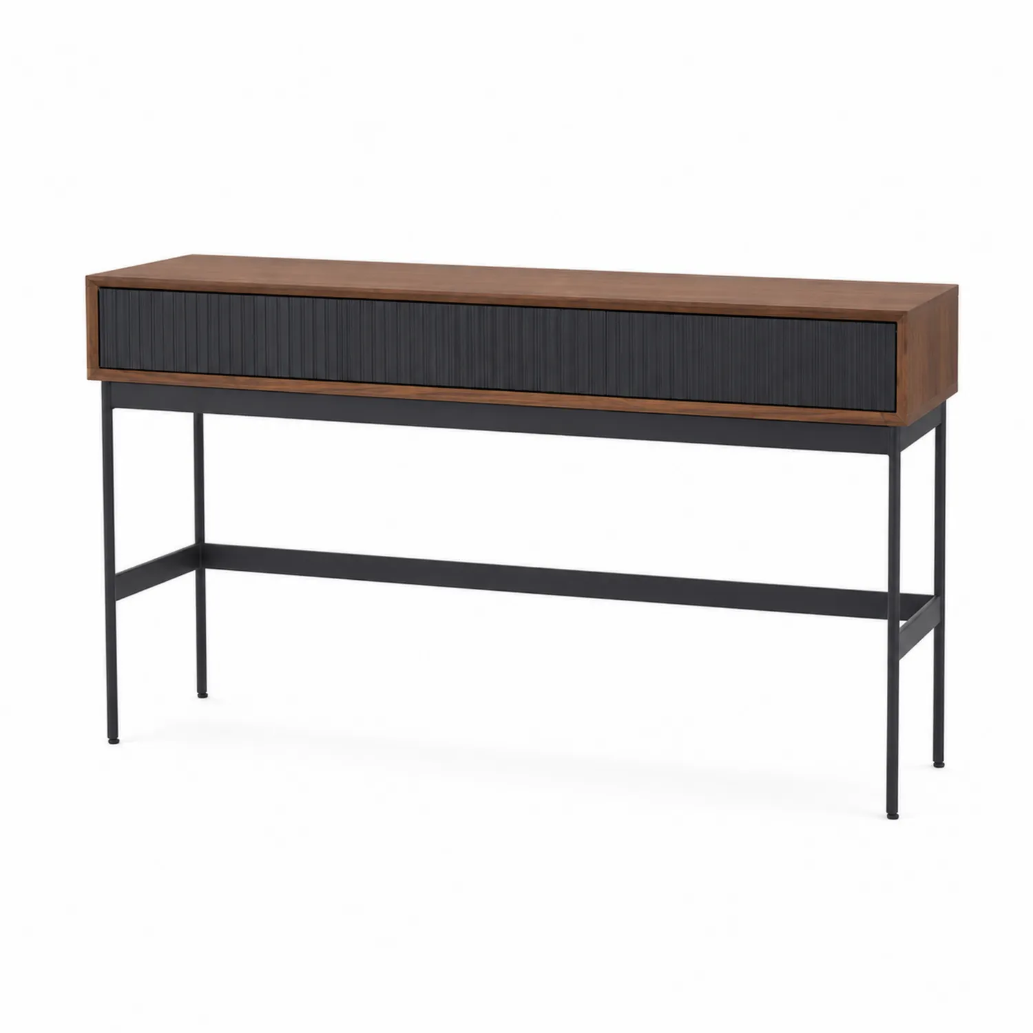 Consolle in legno e metallo marrone/nero